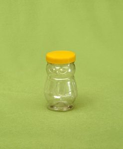 Plasticna teglica za med, oblik pcele 370 ml, pet